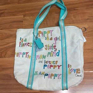 NWT Coach Canvas Patchwork Poppy Collection Tote Bag